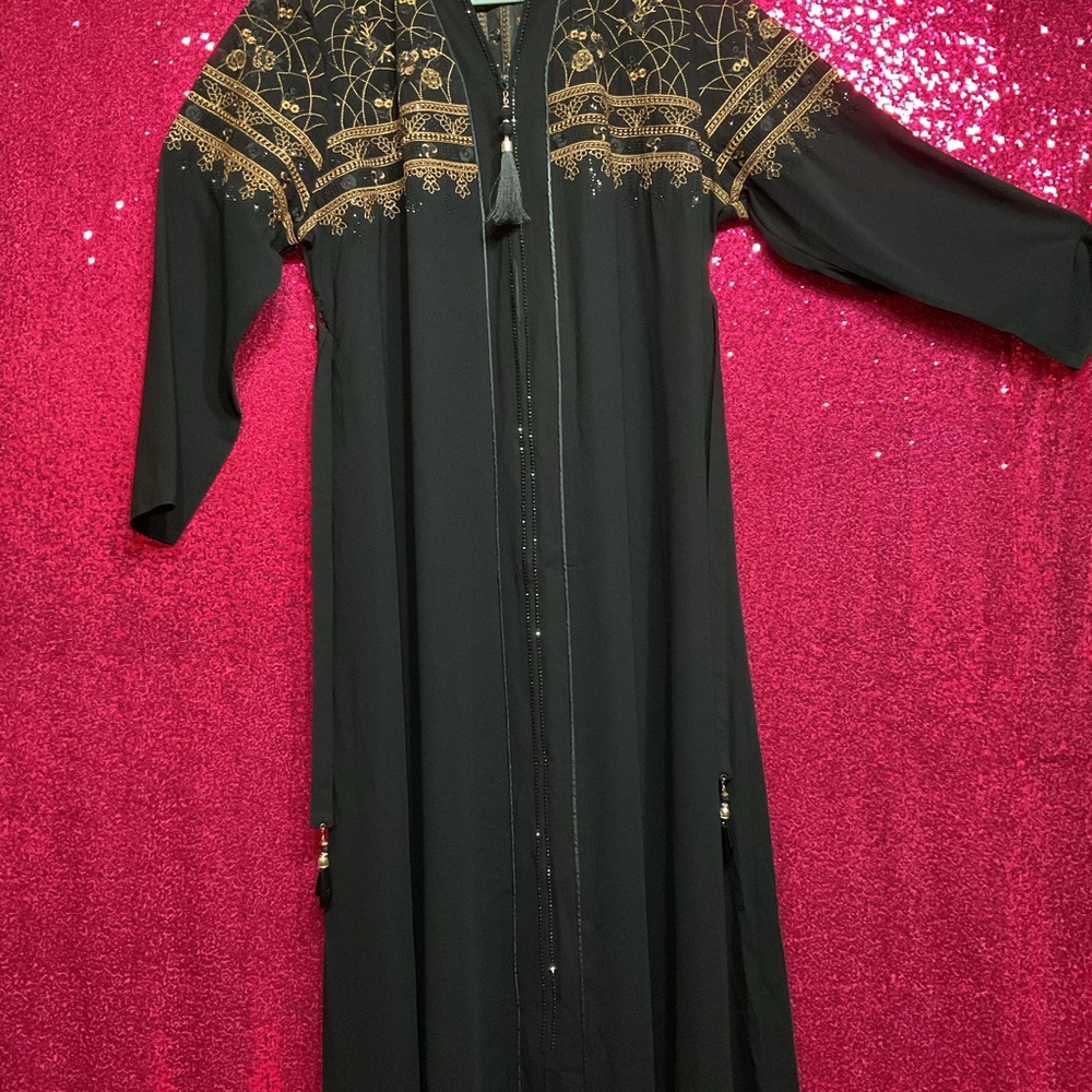 Elegant Black and Gold Women's Dress